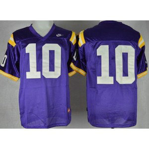 NCAA LSU Tigers 10 Anthony Jennings Purple Men Jersey