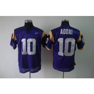 NCAA LSU Tigers 10 Joseph Addai Purple Men Jersey