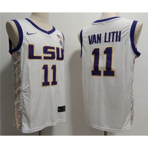 NCAA LSU Tigers 11 Hailey Van Lith White Vapor Limited Men Jersey