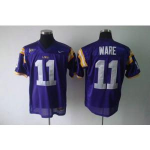 NCAA LSU Tigers 11 Spencer Ware Purple Men Jersey