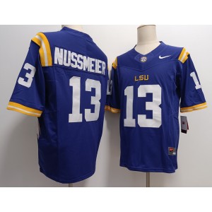 NCAA LSU Tigers 13 Garrett Nussmeier Purple F.U.S.E. Vapor Limited Men Jersey