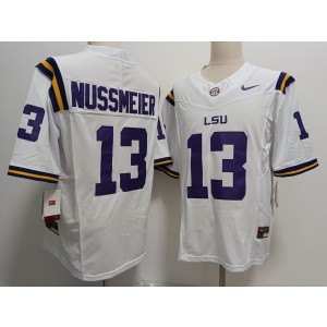 NCAA LSU Tigers 13 Garrett Nussmeier White F.U.S.E. Vapor Limited Men Jersey