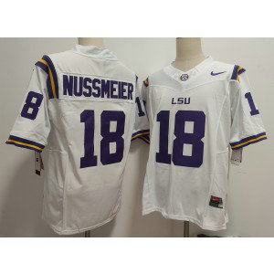 NCAA LSU Tigers 18 Garrett Nussmeier White F.U.S.E. Vapor Limited Men Jersey