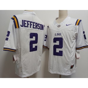 NCAA LSU Tigers 2 Justin Jefferson White F.U.S.E. Vapor Limited Men Jersey