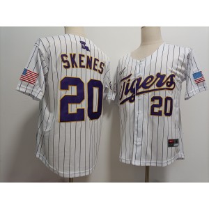 NCAA LSU Tigers 20 Paul Skenes White Vapor Limited Men Jersey