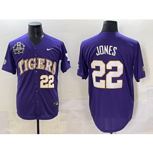 NCAA LSU Tigers 22 Jones Purple Vapor Limited Men Jersey