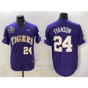 NCAA LSU Tigers 24 Eyanson Purple Vapor Limited Men Jersey