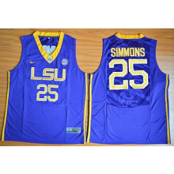 NCAA LSU Tigers 25 Ben Simmons Purple Basketball Men Jersey