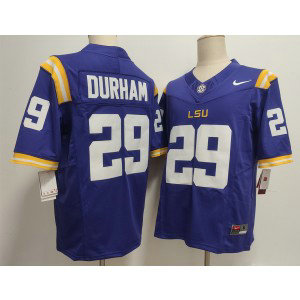 NCAA LSU Tigers 29 Caden Durham Purple F.U.S.E. Vapor Limited Men Jersey