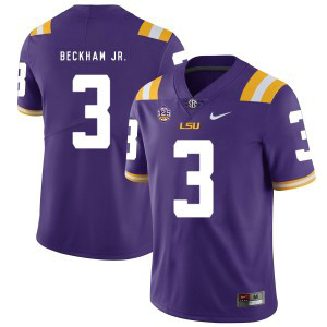 NCAA LSU Tigers 3 Odell Beckham Jr. Purple Nike College Football Men Jersey