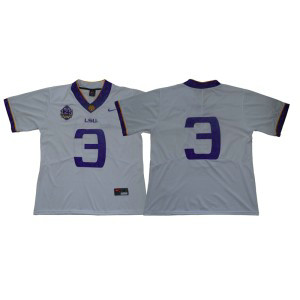 NCAA LSU Tigers 3 Odell Beckham Jr College Limited Football White Men Jersey With 125th Anniversary Patch