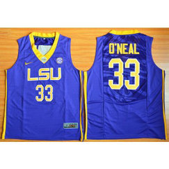 NCAA LSU Tigers 33 Shaquille ONeal Purple Men Jersey 1