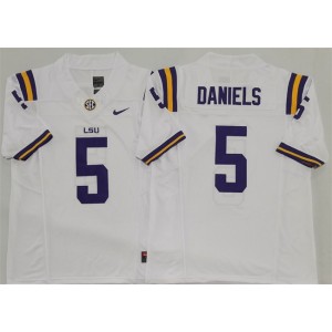 NCAA LSU Tigers 5 Jayden Daniels White F.U.S.E. Vapor Limited Men Jersey