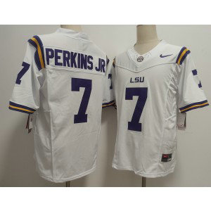NCAA LSU Tigers 7 Harold Perkins Jr White F.U.S.E. Vapor Limited Men Jersey