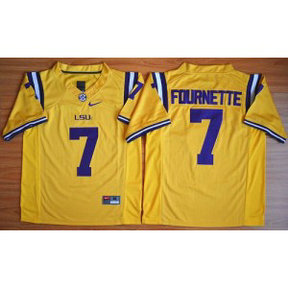 NCAA LSU Tigers 7 Leonard Fournette Gold Limited Men Jersey