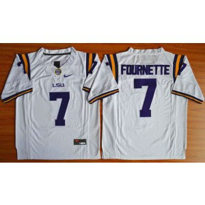 NCAA LSU Tigers 7 Leonard Fournette White Limited Men Jersey