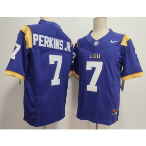 NCAA LSU Tigers 7 Perkins Jr Purple F.U.S.E. Vapor Limited Men Jersey