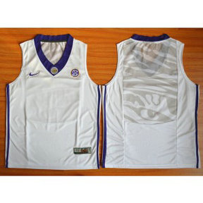 NCAA LSU Tigers Blank White Basketball Men Jersey