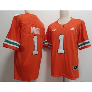 NCAA Miami Hurricanes 1 Cam Ward Orange Vapor Limited Men Jersey