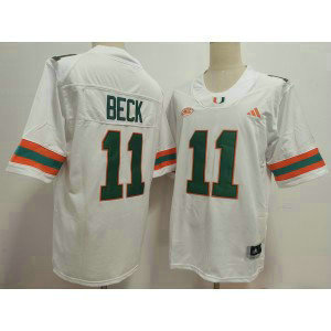 NCAA Miami Hurricanes 11 Carson Beck White Vapor Limited Men Jersey