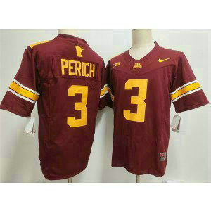 NCAA Minnesota Golden Gophers 3 Koi Perich Red F.U.S.E. Vapor Limited Men Jersey