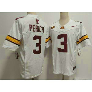 NCAA Minnesota Golden Gophers 3 Koi Perich White F.U.S.E. Vapor Limited Men Jersey