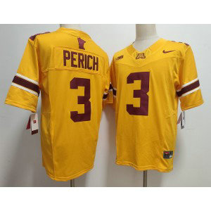 NCAA Minnesota Golden Gophers 3 Koi Perich Yellow F.U.S.E. Vapor Limited Men Jersey