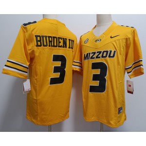 NCAA Missouri Tigers 3 Luther Burden III Yellow F.U.S.E. Vapor Limited Men Jersey