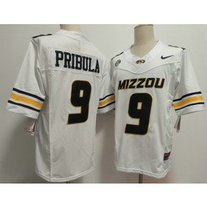 NCAA Missouri Tigers 9 Beau Pribula White F.U.S.E. Vapor Limited Men Jersey