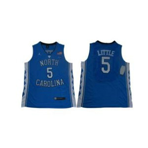 NCAA North Carolina 5 Nassir Little College Basketball Blue Men Jersey