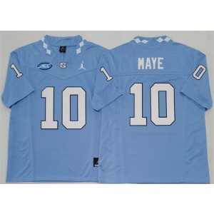 NCAA North Carolina Tar Heels 10 Drake Maye Little Blue F.U.S.E. Vapor Limited Men Jersey