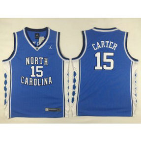 NCAA North Carolina Tar Heels 15 Vince Carter Blue Men Jersey 2