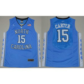 NCAA North Carolina Tar Heels 15 Vince Carter Blue Men Jersey