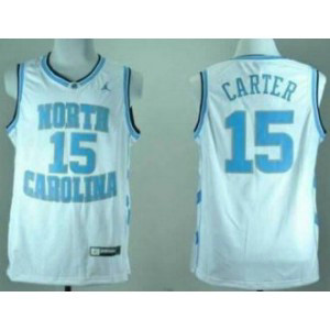 NCAA North Carolina Tar Heels 15 Vince Carter White Men Jersey