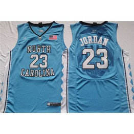 NCAA North Carolina Tar Heels 23 Michael Jordan Light Blue Men Jersey
