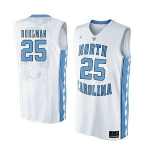NCAA North Carolina Tar Heels 25 Aaron Rohlman White Basketball Men Jersey