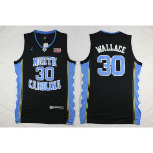 NCAA North Carolina Tar Heels 30 Rasheed Wallace Black Basketball Swingman Men Jersey