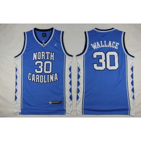 NCAA North Carolina Tar Heels 30 Rasheed Wallace Blue Basketball Swingman Men Jersey