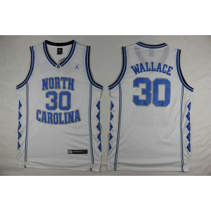 NCAA North Carolina Tar Heels 30 Rasheed Wallace White Basketball Swingman Men Jersey