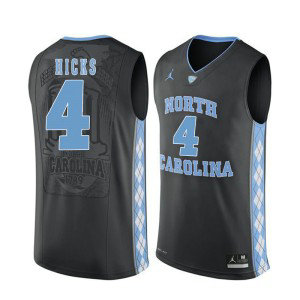NCAA North Carolina Tar Heels 4 Isaiah Hicks Black Basketball Men Jersey