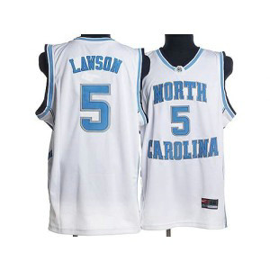 NCAA North Carolina Tar Heels 5 Ty Lawson White Men Jersey