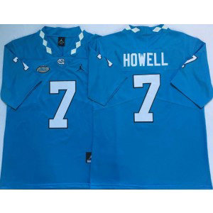 NCAA North Carolina Tar Heels 7 Sam Howell Blue College Football Men Jersey