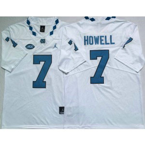 NCAA North Carolina Tar Heels 7 Sam Howell White College Football Men Jersey
