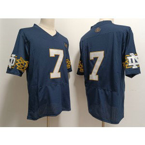 NCAA Notre Dame 7 Audric Estime Navy Without Name Limited Men Jersey