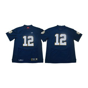 NCAA Notre Dame Fighting Irish 12 Blue Under Armour College Football Men Jersey
