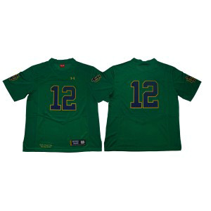NCAA Notre Dame Fighting Irish 12 Green Under Armour College Football Men Jersey