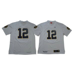 NCAA Notre Dame Fighting Irish 12 White Under Armour College Football Men Jersey NCAA Notre Dame Fighting Irish 12 White Under Armour College Football Men Jersey