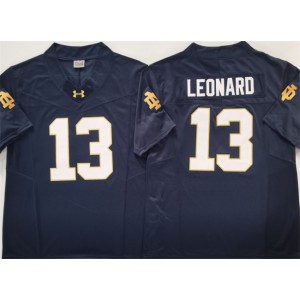 NCAA Notre Dame Fighting Irish 13 Riley Leonard Navy F.U.S.E. Vapor Limited Men Jersey 1