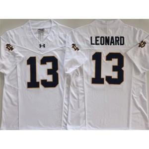 NCAA Notre Dame Fighting Irish 13 Riley Leonard White F.U.S.E. Vapor Limited Men Jersey