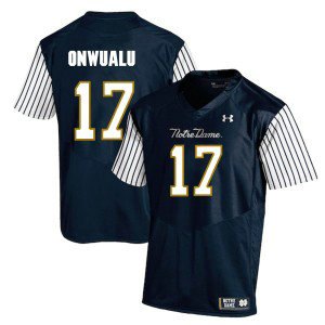 NCAA Notre Dame Fighting Irish 17 James Onwualu Navy College Football Men Jersey NCAA Notre Dame Fighting Irish 17 James Onwualu Navy College Football Men Jersey